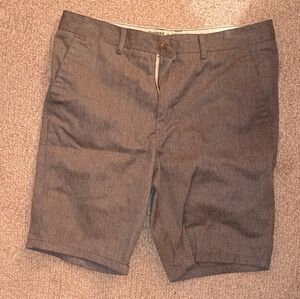 Gray Flat Front Shorts Casual Style